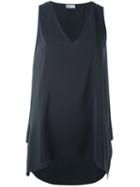 Brunello Cucinelli V-neck Tank Top, Women's, Size: Xs, Grey, Silk/spandex/elastane