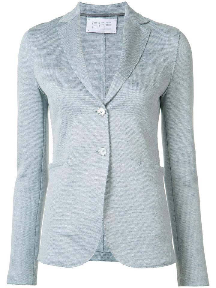 Harris Wharf London Textured Blazer Jacket, Women's, Size: 46, Blue, Linen/flax/cotton