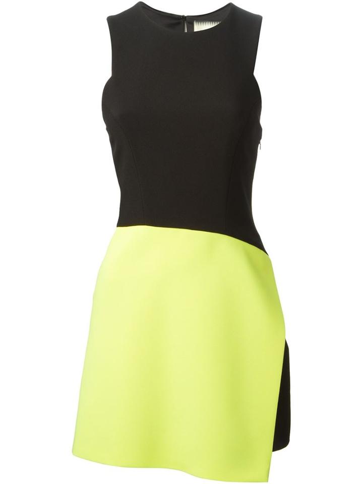 Fausto Puglisi Colour Block Asymmetric Dress, Women's, Size: 38, Black, Acetate/viscose/silk/spandex/elastane