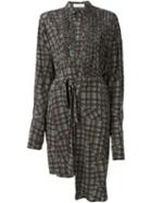 A.f.vandevorst Checked Asymmetric Longsleeved Dress