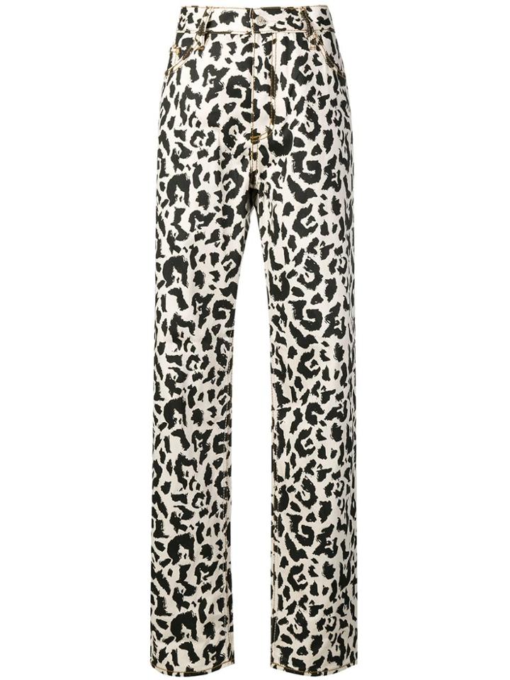 Eytys Leopard Print Trousers - White