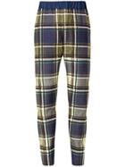 Sacai Tapered Tartan Trousers - Blue