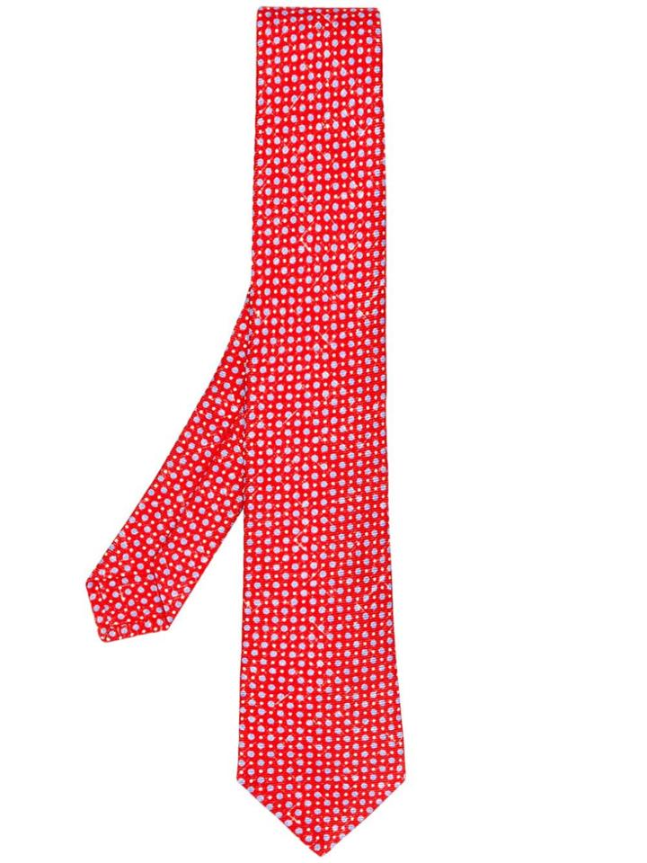 Kiton Spot Patterned Tie - Red
