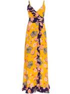 Racil Silk Geisha Floral Maxi Dress - Yellow & Orange