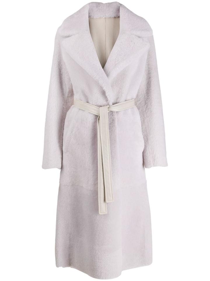 Blancha Reversible Belted Coat - White