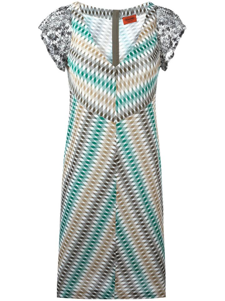 Missoni V-neck Knitted Dress, Women's, Size: 42, Nylon/viscose
