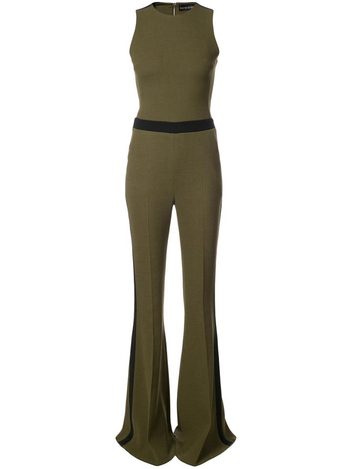 David Koma Sleeveless Flared Jumpsuit - Green