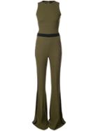 David Koma Sleeveless Flared Jumpsuit - Green