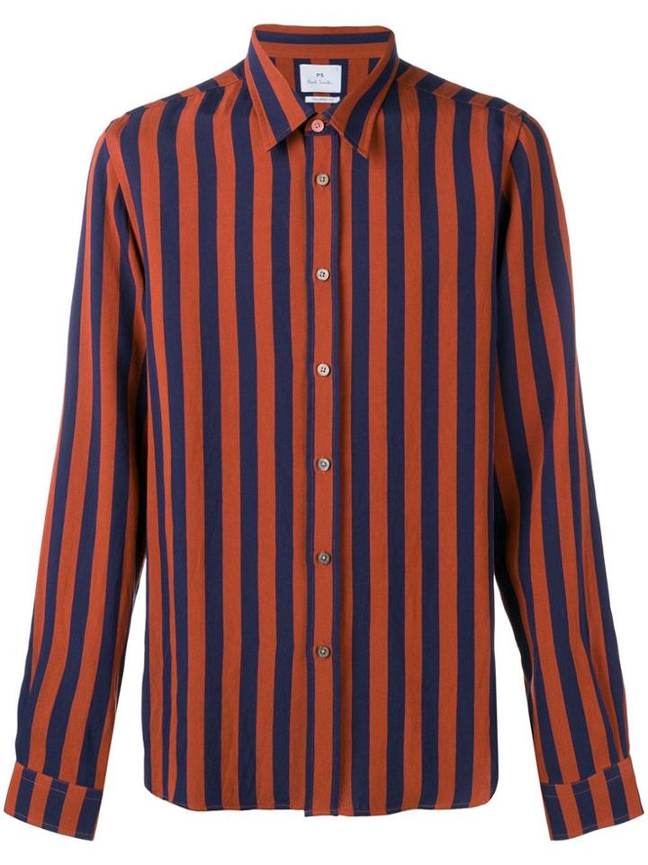 Ps Paul Smith Vertical Striped Shirt - Blue
