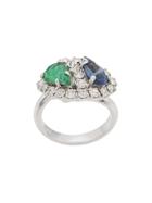 Christian Dior X Susan Caplan 1981 Archive Embellished Ring - Silver
