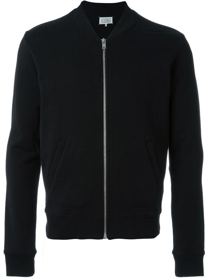 Maison Margiela Classic Bomber Jacket, Men's, Size: 48, Black, Cotton/calf Leather