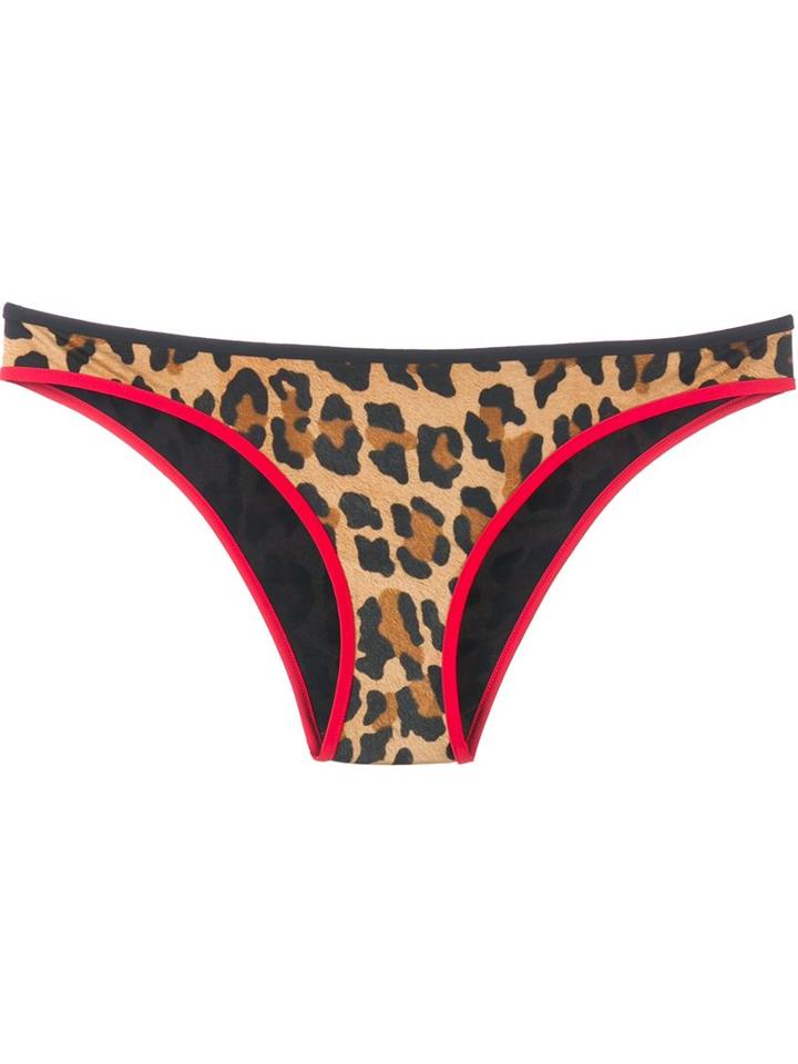Dsquared2 Beachwear Leopard Print Bikini Bottom, Women's, Size: 40, Nude/neutrals, Polyamide/spandex/elastane