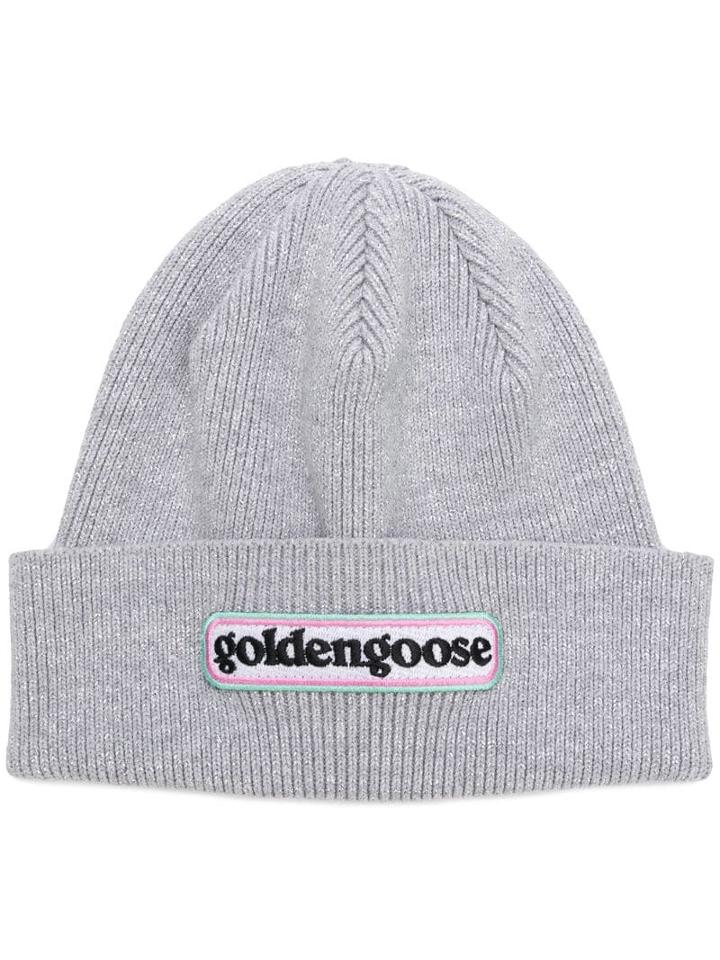 Golden Goose Logo Beanie Hat - Grey