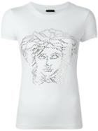 Versace Medusa Head Sequin T-shirt, Women's, Size: 42, White, Viscose/spandex/elastane