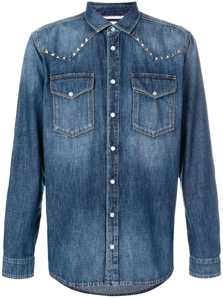 Valentino Rockstud Denim Shirt - Blue