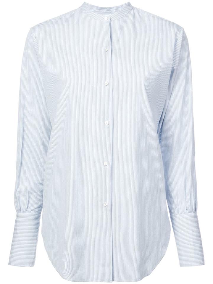 Nili Lotan Band Collar Shirt - Blue