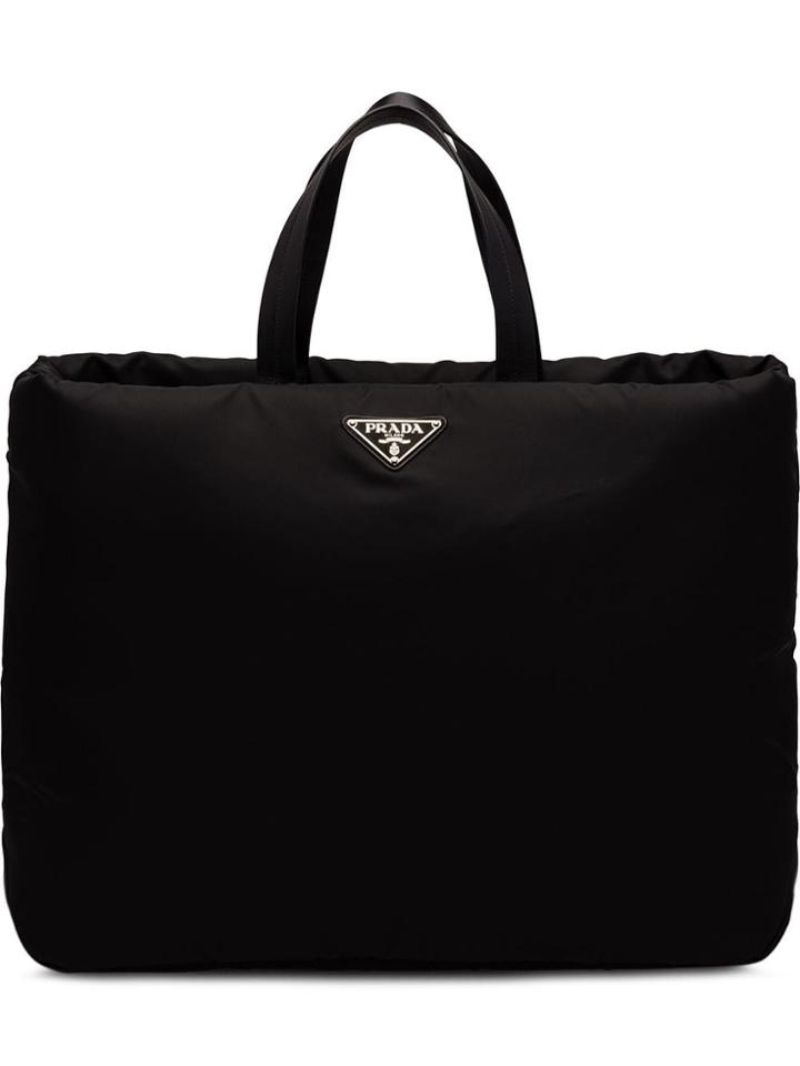 Prada Large Padded Tote Bag - Black