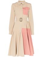 Jw Anderson Belted Cotton Shirtdress - Neutrals