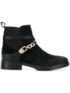 Tommy Hilfiger Chain Embellished Ankle Boots - Black