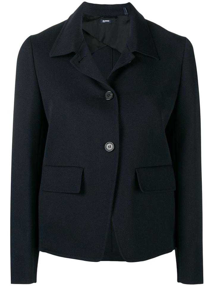 Jil Sander Navy Cropped Boxy Jacket - Blue