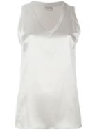 Brunello Cucinelli V-neck Tank Top, Women's, Size: M, Nude/neutrals, Silk/spandex/elastane