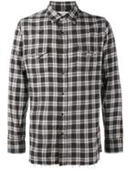 Saint Laurent Classic Western Plaid Shirt - Grey