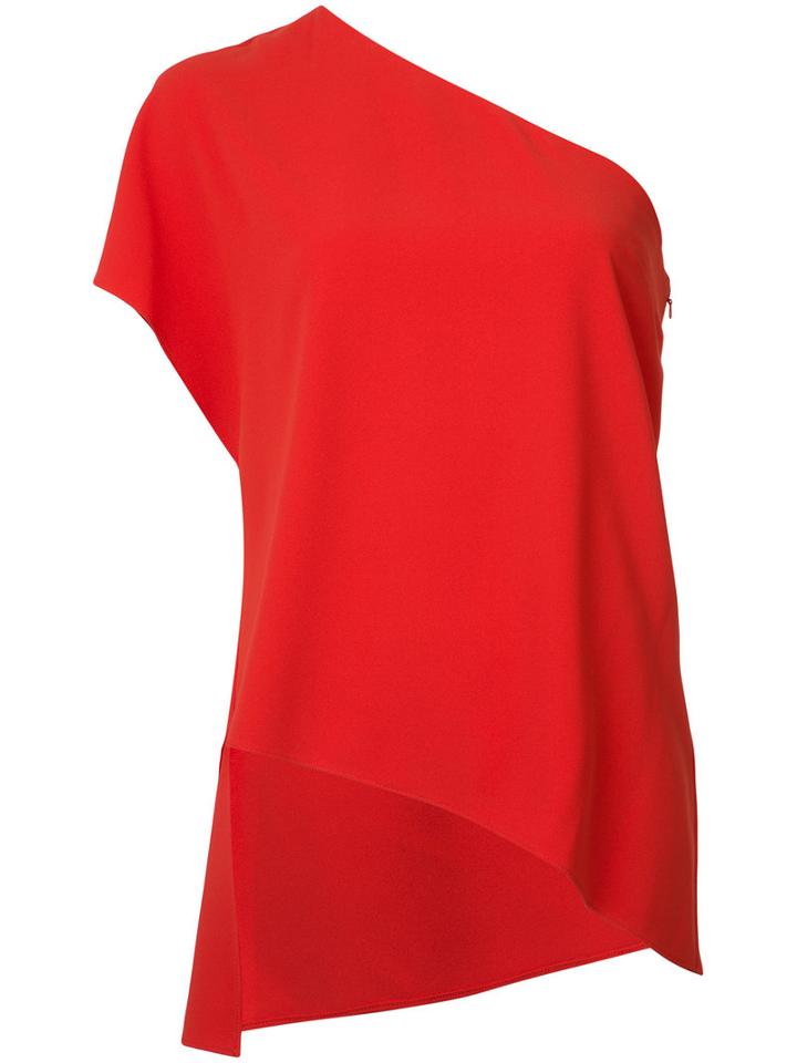 Alice+olivia Asymmetric Top, Women's, Size: 0, Red, Polyester