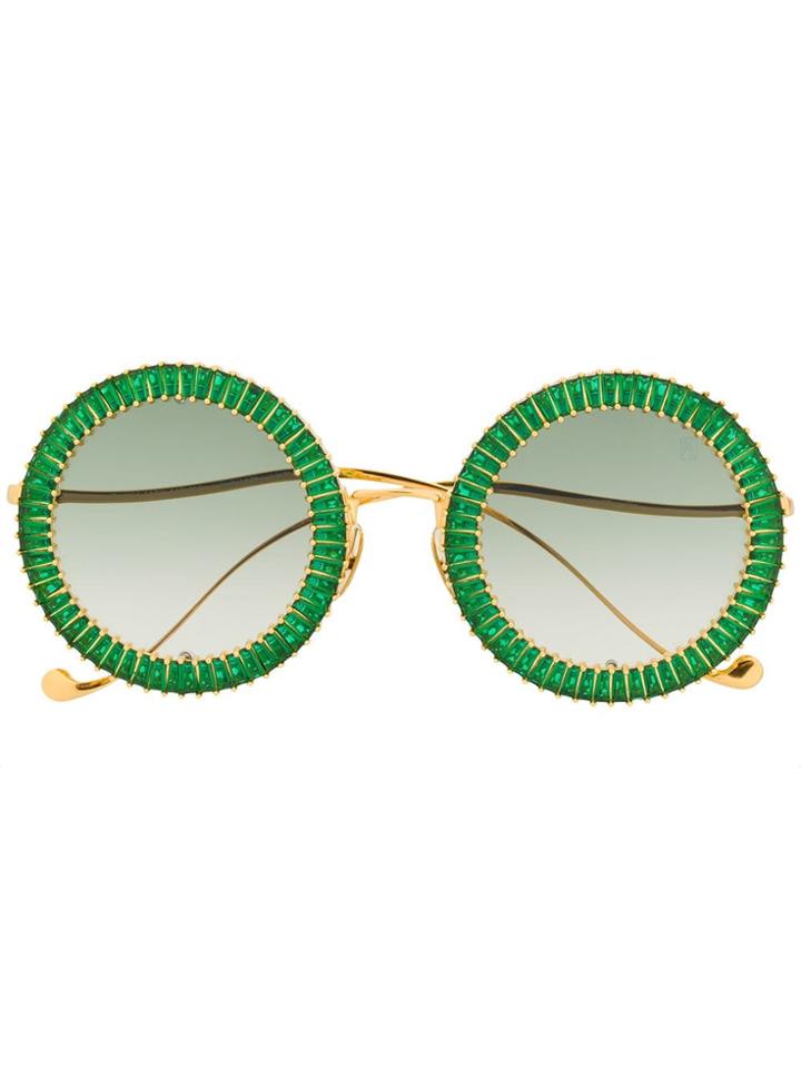 Anna Karin Karlsson Crystal Embellished Sunglasses - Gold