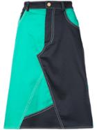 Harvey Faircloth Colour-block Flared Skirt - Blue