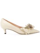Gucci Bow Embellished Pumps - Nude & Neutrals