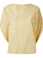 Martha Medeiros Lace Blouse, Women's, Size: 42, Yellow/orange, Cotton/polyester/viscose
