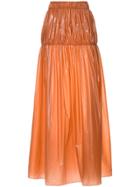 Ellery Isolation Gathered Yoke Skirt - Brown