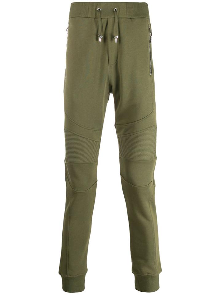 Balmain Panelled Track Pants - Green