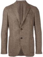 Lardini Checked Blazer, Men's, Size: 50, Brown, Polyester/wool