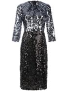 Dolce & Gabbana Sequinned Dress, Women's, Size: 40, Grey, Polyester/polyamide/spandex/elastane/cotton
