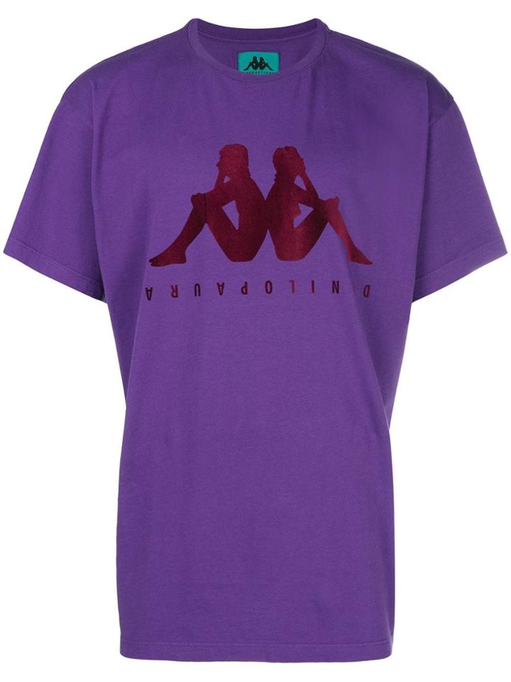 Paura Paura X Kappa Logo Print T-shirt - Purple