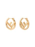 Fendi Metallic F Is Fendi Small Hoop Earrings - Gold