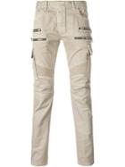 Balmain Biker Cargo Trousers, Men's, Size: 30, Nude/neutrals, Cotton/polyurethane-14