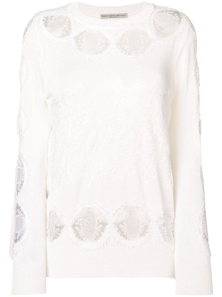 Ermanno Scervino Cut Out Lace Blouse - White