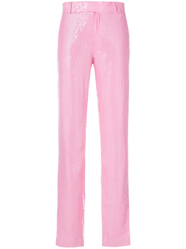 Msgm Sequin Embellished Trousers - Pink & Purple