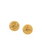 Chanel Vintage Cc Byzantine Button Clip-on Earrings