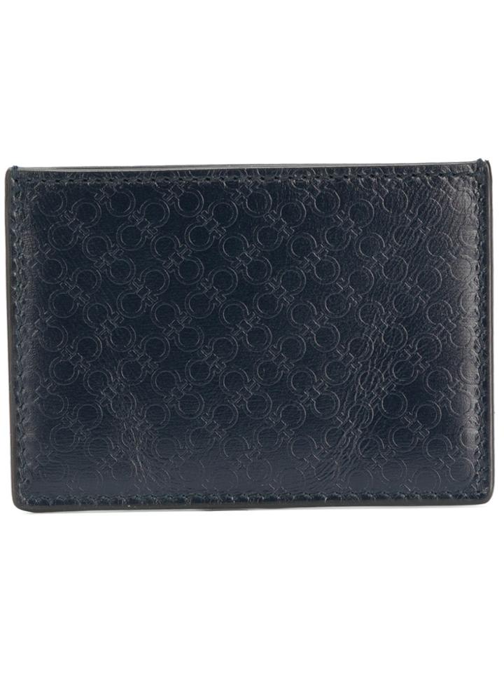 Salvatore Ferragamo Embossed Card Holder - Blue