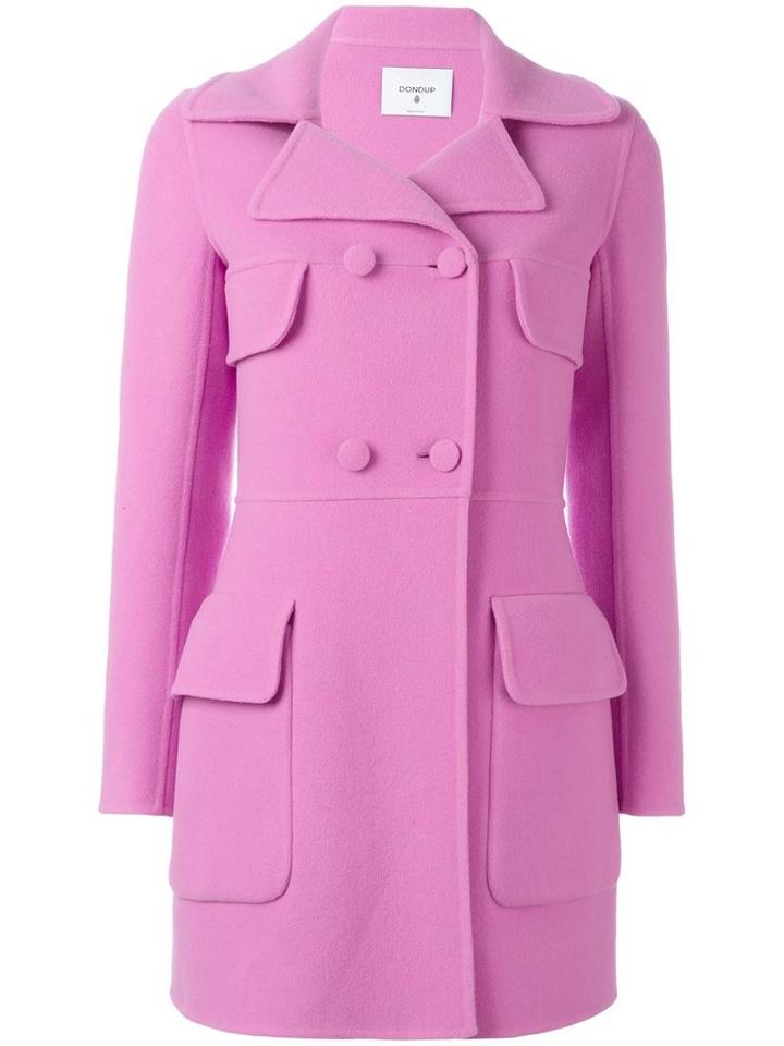 Dondup Double Breasted Coat, Women's, Size: 42, Pink/purple, Polyamide/cashmere/virgin Wool