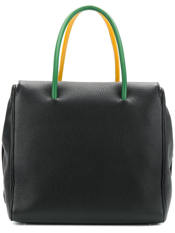 Sara Battaglia Bicolour Strap Tote Bag - Black