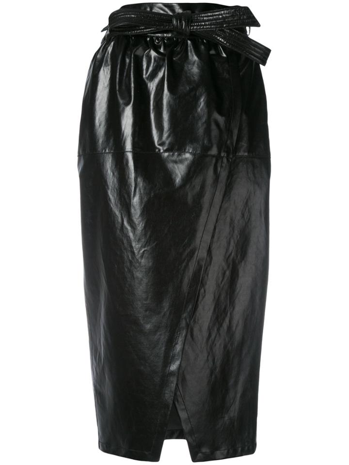 Philosophy Di Lorenzo Serafini Belted Wrap-around Midi Skirt - Black