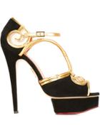 Charlotte Olympia Rattan Sandals - Black