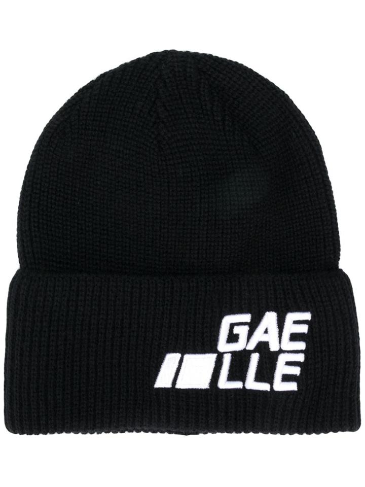 Gaelle Bonheur Embroidered Logo Beanie - Black