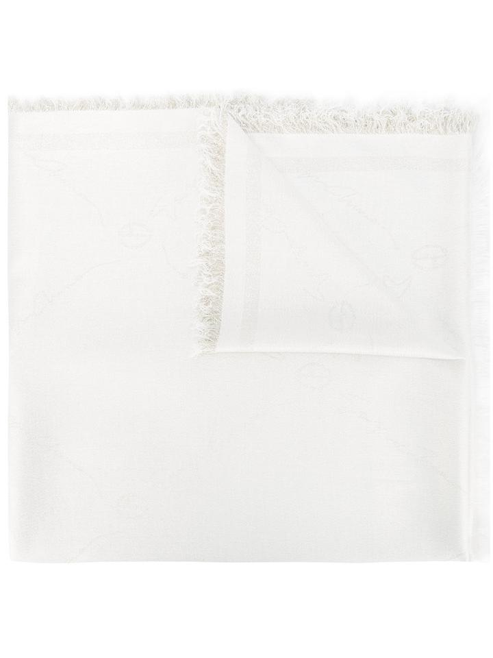 Giorgio Armani - Fringed Trim Scarf - Women - Modal/viscose/polyester/polyamide - One Size, Nude/neutrals, Modal/viscose/polyester/polyamide