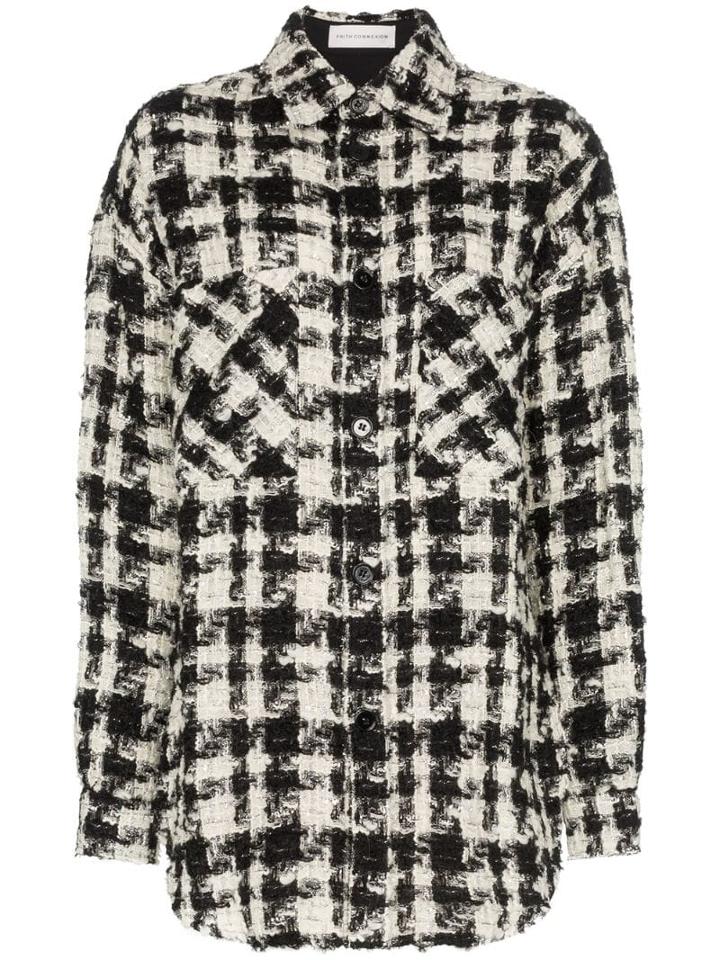 Faith Connexion Oversized Tweed Shirt - Black