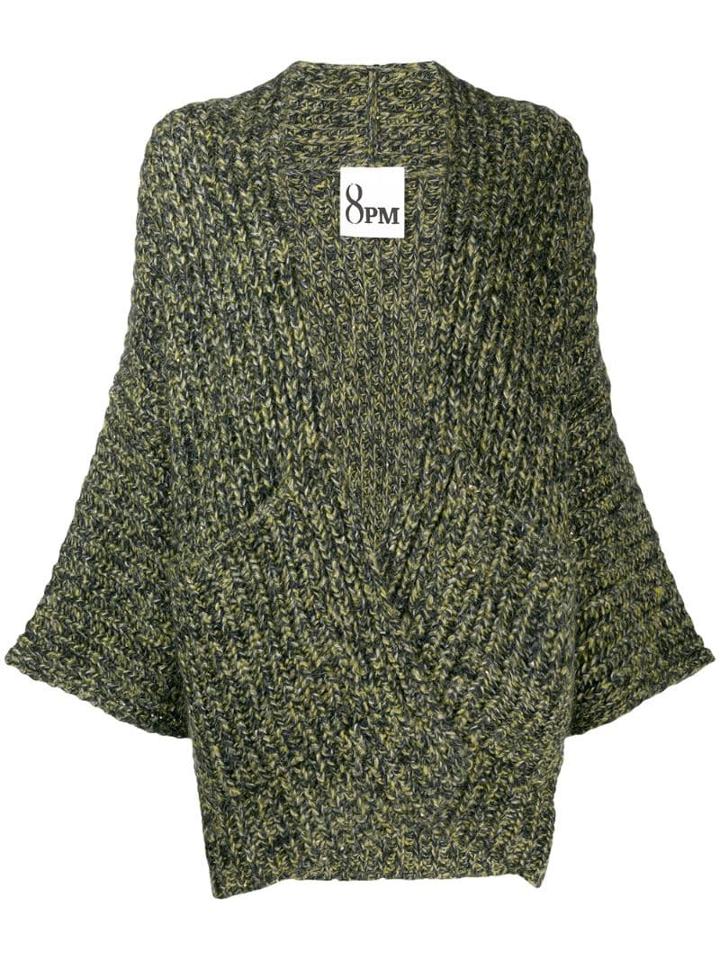 8pm Ercole Melange Chunky Cardigan - Green